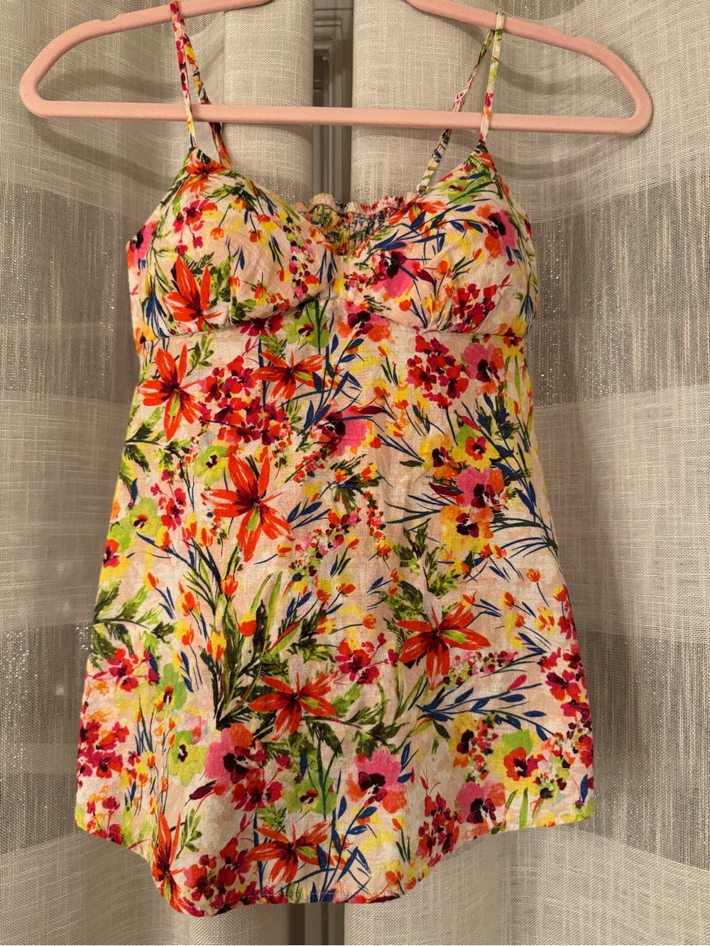 Floral Spaghetti Strap Cami Top in Multi-Color